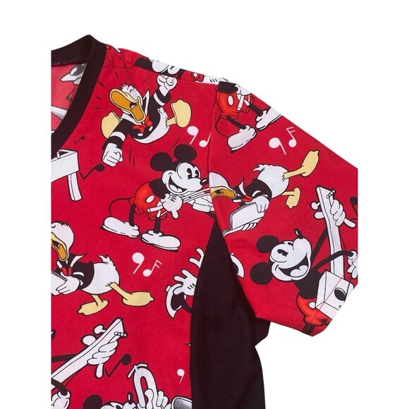 Disney Mickey Minnie Donald Scrub Top Large - Picture 6 of 9